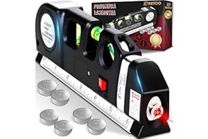 Retoo Livella Laser Manuale Mini Con 3 Bolla Luce Laserino Orizzontale Verticale Incrociata Nastro 250cm Righello Misuratore Manuale Cm Pollici Piedi