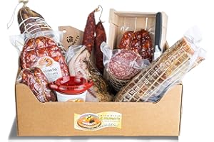 Moretti® Coffret Cadeau Salami Et Accessoires | Spécialités de salami de Calabre | voyage dans le goût sucré et épicé | Diverses combinaisons | De nombreux accessoires pour la maison (Doux)