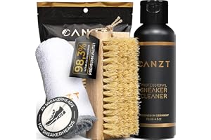 Canzt Sneaker Cleaning Kit – Premium rengöringsset för sneakers & skor i läder, mocka, nubuck, tyg & textil – inkl. borste, duk & rengöring