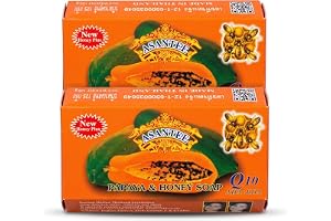 Asantee Papaya & Honung Tvål Q10-2-pack x 125g | Fast tvål berikad med papaya, honung och koenzym Q10 för daglig rengöring oc