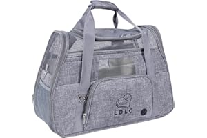 HIKEMAN Ouverture supérieure d 'Un Sac Portable pour Animaux de Compagnie, Sac Portable pour Chat Pliable, Tapis de Peluche Amovible et réseau de Ventilation pour Chien et Chat(Gris)