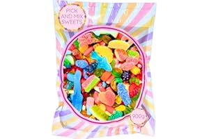 The Village Sweet Co. - Pick and Mix Sweets - 900g Resealable Bag - 20+ Different Sweeties - Mix of Fresh Fizzy, Gummy, Sour & Jelly Confection - Classic Candy Selection