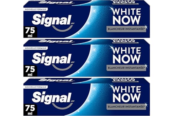 SIGNAL - Dentifrice White Now Original - Blancheur Instantanée - 96% d'ingrédients d'origine naturelle - (lot de 3x75ml)
