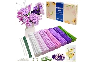 YYUENG TAK 500 delar Lila Gradient Piprensare Blommor Set, Inkl. Instruktioner, 25 Blomma Tråd, 100 Ståndare, Pärlor, Pompons