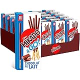 Mikado Cioccolato al Latte, Bastonicino Sottile e Croccante, Ricoperto di Gustoso Cioccolato al Latte, Pratico da mangiare e 