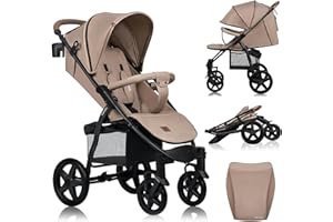 LIONELO Annet Buggy bis 22 kg mit Liegefunktion, Kinderwagen klein zusammenklappbar mit Zubehör, Eva-Schaum-Räder, Moskitonetz, Fußdecke Getränkehalter, Korb