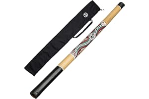 Australian Treasures - Didgeridoo per Principianti - Dipinto a Mano, Design Aborigeno + Borsa da Trasporto
