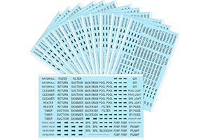 CDXHOME 2500 etiquetas de identificación de equipos de piscina impermeables – Adhesivo impermeable de PVC para piscina, fontanería y tuberías – Etiquetas de mantenimiento de piscina para identificación