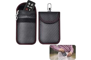 LOTNUT Etui Anti RFID Clé Voiture, Pochette Blocage de Signal Faraday avec Porte-clés, Lot de 2, Cuir Imperméable, Triple Couche de Protection, Idéal pour la Sécurité des Clés de Voiture et des Cartes