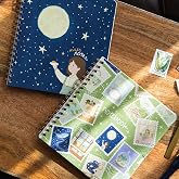 15x16 Spiralli Karton Kapak 2'li &Ccedil;izgili Not Defter Seti - Ay