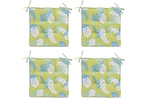 RACE LEAF Garden Chair Cushions,Chair Pads,Seat Pads for Dining Chairs,Cover Indoor Outdoor Seat Pad Cushions,for Your Living Room, Patio,Car,And More (square Pack of 4, green)