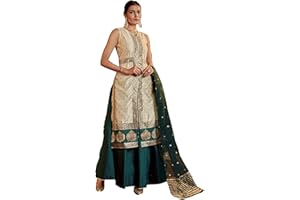 ELINA FASHION Indischer Kurti für Damen mit Lehenga & Dupatta | Kunst-Seide gewebt, fertig konfektioniert, Kurtis, genäht, Kurta für pakistanische Frauen