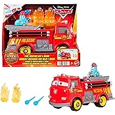 Mattel Disney ve Pixar Cars oyuncak itfaiye aracı, Radyat&ouml;r Kasabası Hızlı Kahramanlar İtfaiyeci Red ve Guido, 2 plastik alev