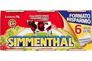 Simmenthal - Carne in Scatola di Bovino Magra Lessata con Gelatina Vegetale e Miele, 6 Lattine da 70 gr