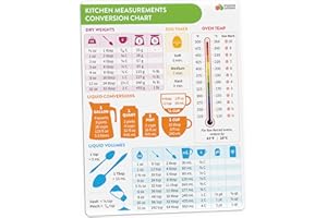 MOMO & NASHI Tableau de conversion magnétique de cuisine – Tableau de conversion impérial et métrique vers standard – Mesure du poids, du liquide, de la température – Outils de cuisson pour recettes et livres de
