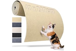 TXXATX Cat Scratching Mat 240x40 cm Self-Adhesive Cat Scratcher Mat Khaki Scratch Wall Reusable Carpet Protector for DIY Scratching Boards Furniture Floors Chair Sofa