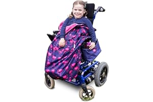 ‎BUNDLEBEAN Kinder Fußsack für Rollstühle & Reha-Buggys - einteilig - Dunkelblau mit Flamingos