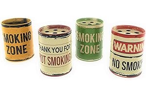 MC-Trend Lot de 4 cendriers en métal pour l'intérieur et l'extérieur