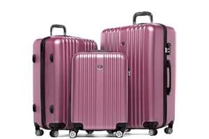 FERGÉ set di 3 valigie cabina media XL TOULOUSE - bagaglio a mano rigido dure leggera valigetta 4 ruote