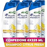 Head & Shoulders shampoo antiforfora Citrus Fresh, per capelli grassi, fine pelle, bianco, blu, 1350ml (confezione da 6)