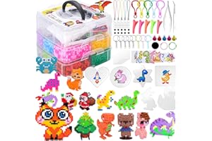 ZUSUZU Perline da Stirare Set,11500 pcs Perline a Fusione,Fusione Kit Creativo Fai da Te,Set di Perline da Stirare,Perline da Stiro,Artigianali Fai Set con Carta Stiro,Stirare Pegboard e Accessori