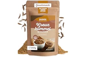 ‎MONTE NATIVO Kreuzkümmel gemahlen Monte Nativo (250g) - Fein gemahlene Kreuzkümmelsamen - Ground Cumin - Schonend getrocknete und aromatische Gewürze ideal zum Kochen und Würzen - Intesives Aroma und Geschmack