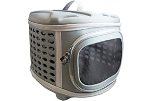 PET MAGASIN Transportador Plegable para Gatos de Tapa Dura – Caseta de Viaje para Mascotas con Carga Superior y función Plegable para Gatos, Perros pequeños, Cachorros y Conejos