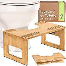 Sgabello WC Pieghevole In Bambù - Ergonomico, Antiscivolo, Per Posizione Accovacciata, Per Bagno - Foto 8