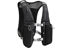 BUILD & FITNESS Gilet d'hydratation de Course à Pied pour Femmes et Hommes. Réfléchissant, Séchage Rapide, Résistant à l'eau, Sac à Dos réglable pour Course