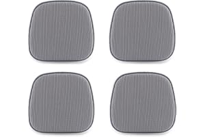 TANYOO 4er Set Stuhlkissen 40x38 cm Sitzkissen Stuhl mit Kariertem Samtbezug Rutschfestes Waschbares Sitzauflage für Stühle im Büro Outdoor Indoor Garten 15 x 16 Inches (Grau)