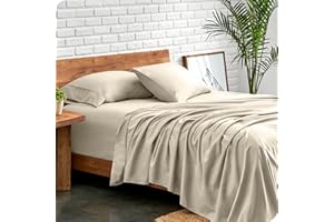 Bare Home King Sheet Set - 1800 Ultra-Soft Microfibre King Bed Sheets - Hydro-Brushed - Deep Pocket - 4 Piece Set - Fitted Sheet, Flat Sheet, and 2 Pillowcases - Bedding Sheets (King, Sand)