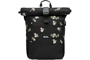 Ela Mo Rucksack Damen - Rolltop schön u. durchdacht - Laptop Rucksäcke für Frauen - Anti Diebstahl Tasche für Schule, Uni, Business (Upsy Daisy)