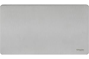Schneider Electric Ultimate Screwless Flat Plate - Double Blank Plate, GU8420SS, Stainless Steel