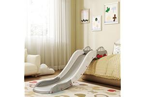 AIYAPLAY Kids Slide, Indoor Toddler Sofa Slide with Extended Length for Bed, Stairs, Easy to Assemble and Store, Grey