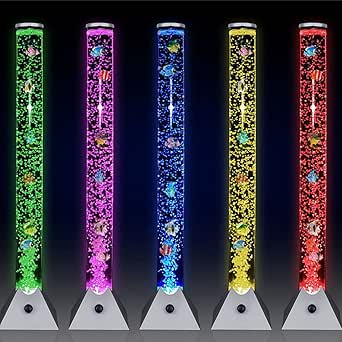 Lampada Lava Con Pesci A Bolle LED - Lampada Sensoriale Per Bambini ADHD E Autismo Con Cambio Colore