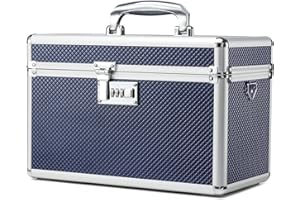 HEWEI WORKS Aufbewahrungsbox mit Zahlenschloss, abschließbare Medikamentenbox, leere Erste-Hilfe-Box, Sicherheitsbox, vielseitige abschließbare Box für Zuhause und im Freien (Blue, Large)