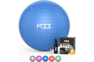 Mode33 Exercise Ball - 55 to 85cm Extra Thick Anti-Burst Yoga Ball with Hand Pump - Gym Ball for Fitness, Pilates, Pregnancy, Labour, Birthing Ball, Swiss Ball – multiple colours