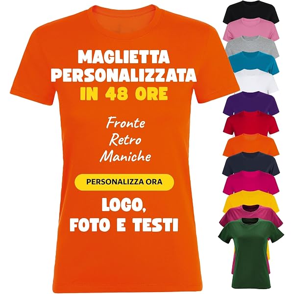 T-Shirt Donna Rossa Personalizzabile Con Testo, Foto E Immagini - Taglia M - Prodotta In Italia