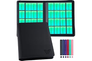 Vrsanok 16 Pocket Trading Card Binder – Holds 1280 Cards, Large Capacity 4x4 Card Album with 40 Double-Sided Pages,Ringless PU Cover Zipper Card Folder for Sports & Standard Size TCG Cards