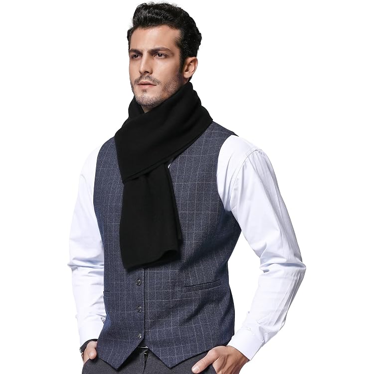 Marenza Sjaal voor heren, kasjmier-mix, Made in Italy, sjaal, knopen Marenza Sjaal voor heren, kasjmier-mix, Made in Italy, sjaal, knopen