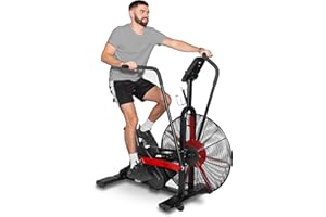 JLL FITNESS JLL Sonic 1 Air Bike, Home Assault Bike, Air Resistance, 6 Readout Monitor with iConsole Compatibility, 130kg Weight Limit, 12 Month's Warranty