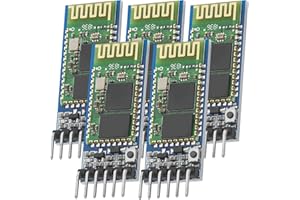 AZDelivery HC-05 Wireless Serial Bluetooth RF Transceiver Pass-Through RS232 Communication Port Module HC05 6 Pin Master-Slave Extender Plate compatible with Arduino Including E-Book! (Pack of 5)