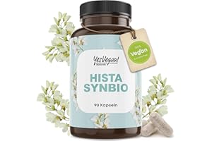 ‎YES VEGAN! Hista Synbio (90 Kapseln) Milchsäurebakterien und Bifidobaktieren bei Histaminintoleranz und Fruktoseintoleranz – 2 lösliche Ballaststoffe, Tagesdosierung von 20 Mrd. Keimen - Vegan