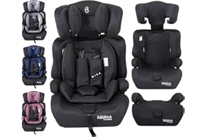 ‎FABLEKIDS FableKids Kinderautositz 9-36 kg | 3-Punkt-Sicherheitsgurt | Autokindersitz ab 15 M. | Autositz für Kinder 76-150 cm | Kindersitz einstellbare Kopfstütze ECE R129/03 | Verstellbar | Schwarz