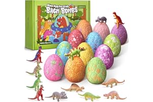 Briney 12 Pack Bath Bombs for Kids with Surprise Dinosaur Toys Inside,Dinosaur Bath Bombs Natural Kids Bubble Bath Fizzers Bath Bomb Gifts Set,Christmas Birthday Gifts for Boys Girls