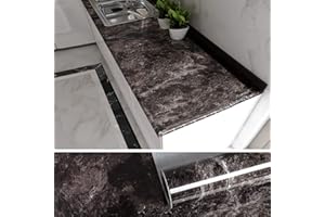 VEELIKE Papel Adhesivo Mármol Negro Papel Pintado Marmol Pared 40 cm x 900 cm Vinilo Autoadhesivo Pared Baño Papel de Pared Cocina Lavable Papel Tapiz Dormitorio Papel Pintado Pared Comedor Muebles