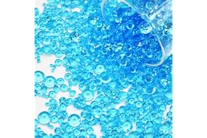 LEEWYOU Diamantes Decorativos, 4000 Piezas Diamantes de Cristal de Transparente, Gemas de Cristal Redondas para Mesa Relleno de Jarrones Boda 3MM/6MM/10MM (Azul)