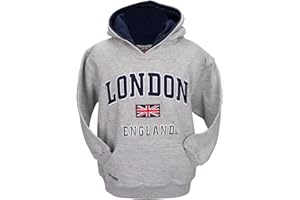 BRITISH HERITAGE BRANDS London England Kids Hoodie Hooded Sweatshirt Navy Colour (LE129K)