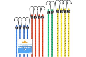 ‎TK GRUPPE TIMO KLINGLER 10 x gumowa, elastyczna linka mocująca z hakami, napinacze zabezpieczające ładunek i bagaż