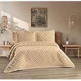 Iskandinav Jasmin &Ccedil;ift Kişilik Yatak &Ouml;rt&uuml;s&uuml; 240x250 ve 2 Adet Yastık Kılıfı Bej